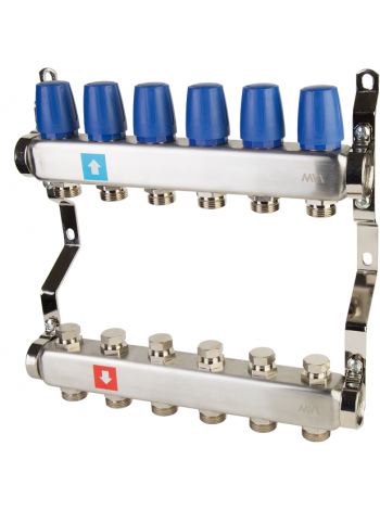 Коллектор 1х3/4 ЕК из нерж. стали 3 вых. в сборе для отопления MVI 