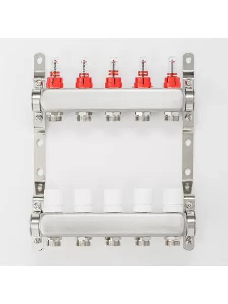 Коллекторная группа для тёплого пола Proxytherm KG-1-3/4-5, 1" × 3/4", 5 выходов