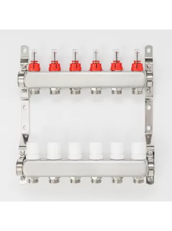 Коллекторная группа для тёплого пола Proxytherm KG-1-3/4-6, 1" × 3/4", 6 выходов