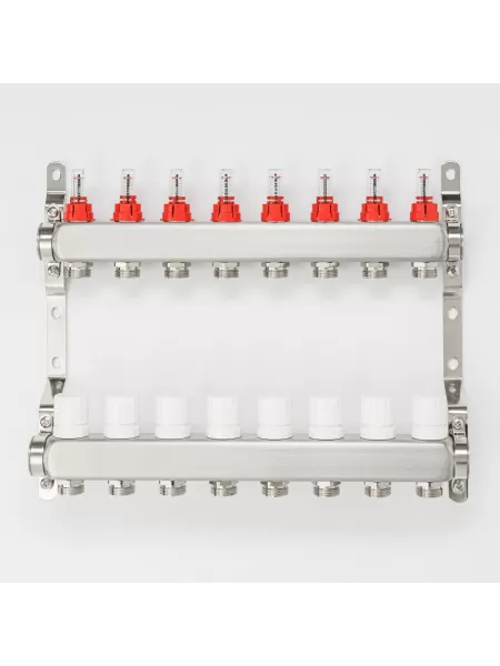 Коллекторная группа для тёплого пола Proxytherm KG-1-3/4-8, 1" × 3/4", 8 выходов