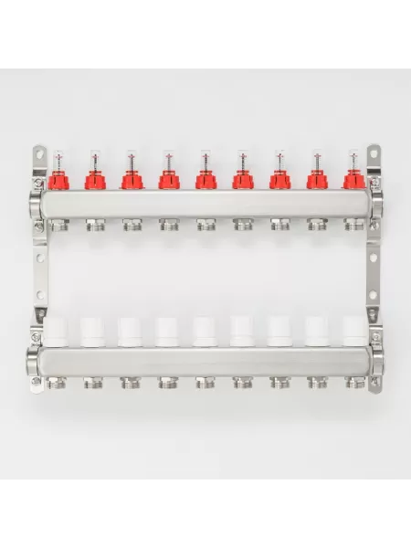 Коллекторная группа для тёплого пола Proxytherm KG-1-3/4-9, 1" × 3/4", 9 выходов