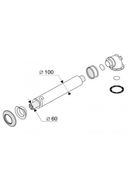 Горизонтальная система DN 60/100 Protherm 0,75м 0020056511 (6753)