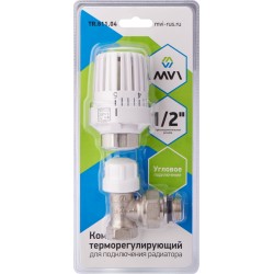 Комплект терморегулирующий угловой 2 в 1(головка,термоклапан,настроечный клапан) 1/2 MVI TR.611.04 Комплект терморегулирующий угловой 2 в 1(головка,термоклапан,настроечный клапан) 1/2 MVI TR.611.04