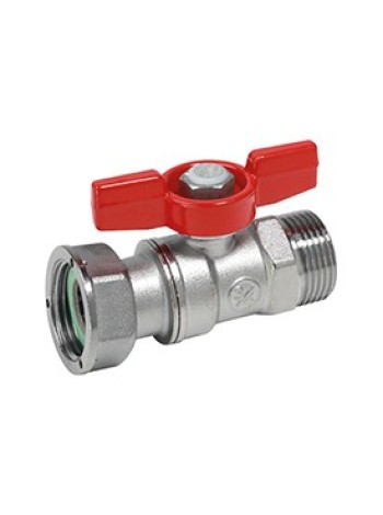 Кран шаровый латунный 1/2"Fx1/2"М бабочка с накидной гайкой для котлов и сч.хромированный Giacomi