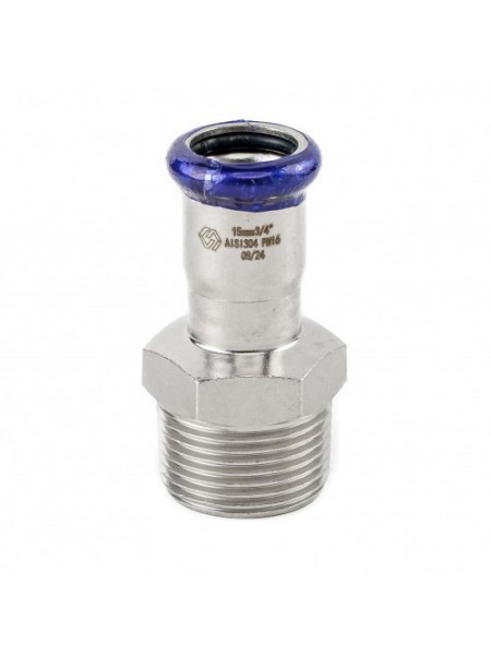 Пресс-фитинг с НР MVI, 15x3/4 Пресс-фитинг с НР MVI, 15x3/4