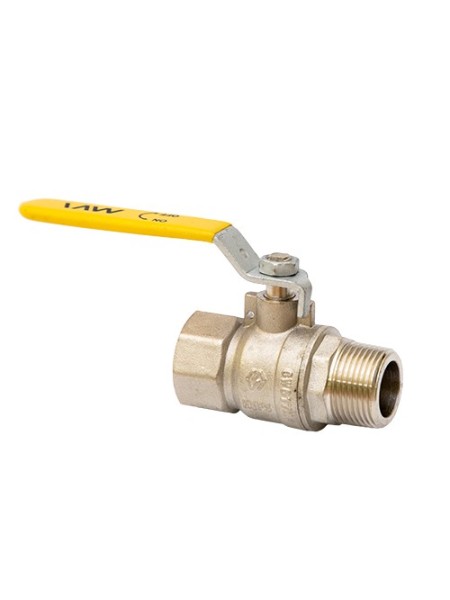 Кран шаровый газовый полнопроходной MVI 1/2" внутренняя-наружная, ручка рычаг Кран шаровый газовый полнопроходной MVI 1/2" внутренняя-наружная, ручка рычаг