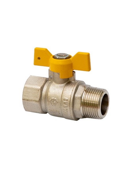 Кран шаровый газовый полнопроходной MVI 1/2" внутренняя-наружная, бабочка