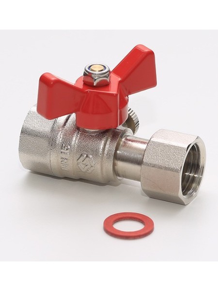 Кран шаровый для подключения манометра MVI 1/2"BРx1/4"BР, бабочка