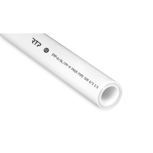Труба PPR/AL/PPR  20х3,4 PN25 белый 4м РТП