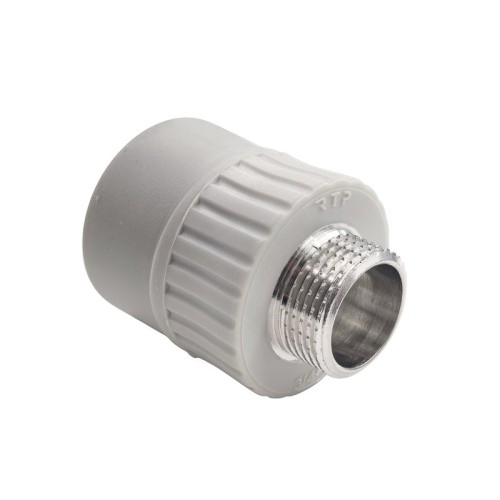 Муфта комбинированная PPR наружная резьба 32х 3/4,  серый, РТП